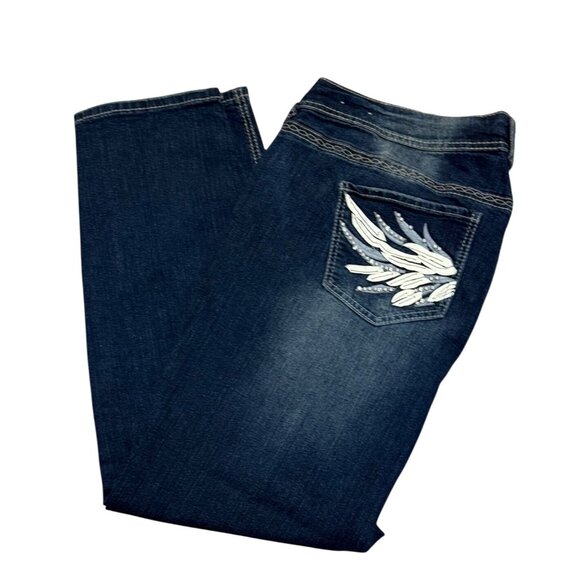 Avenue Blue Jeans Plus Size 20 Embroidered Back Pockets Skinny Stretch Denim - Picture 4 of 16